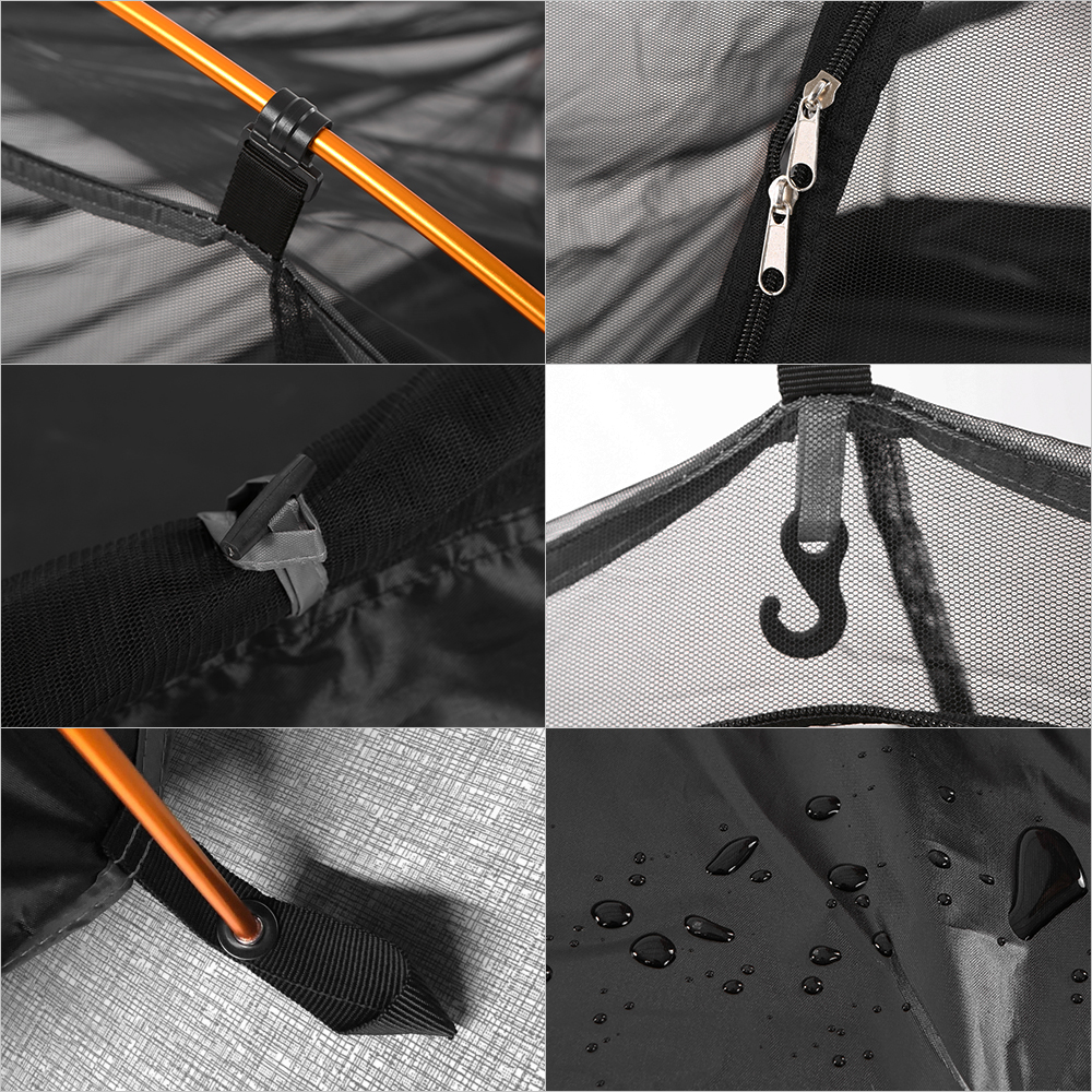 Cheap Goat Tents Ultralight Dual Layer Waterproof Sleeping Bag Tent 2 Person Outdoor Camping Tent Aluminum Pole Tourist Tent Hiking Backpack Tent   